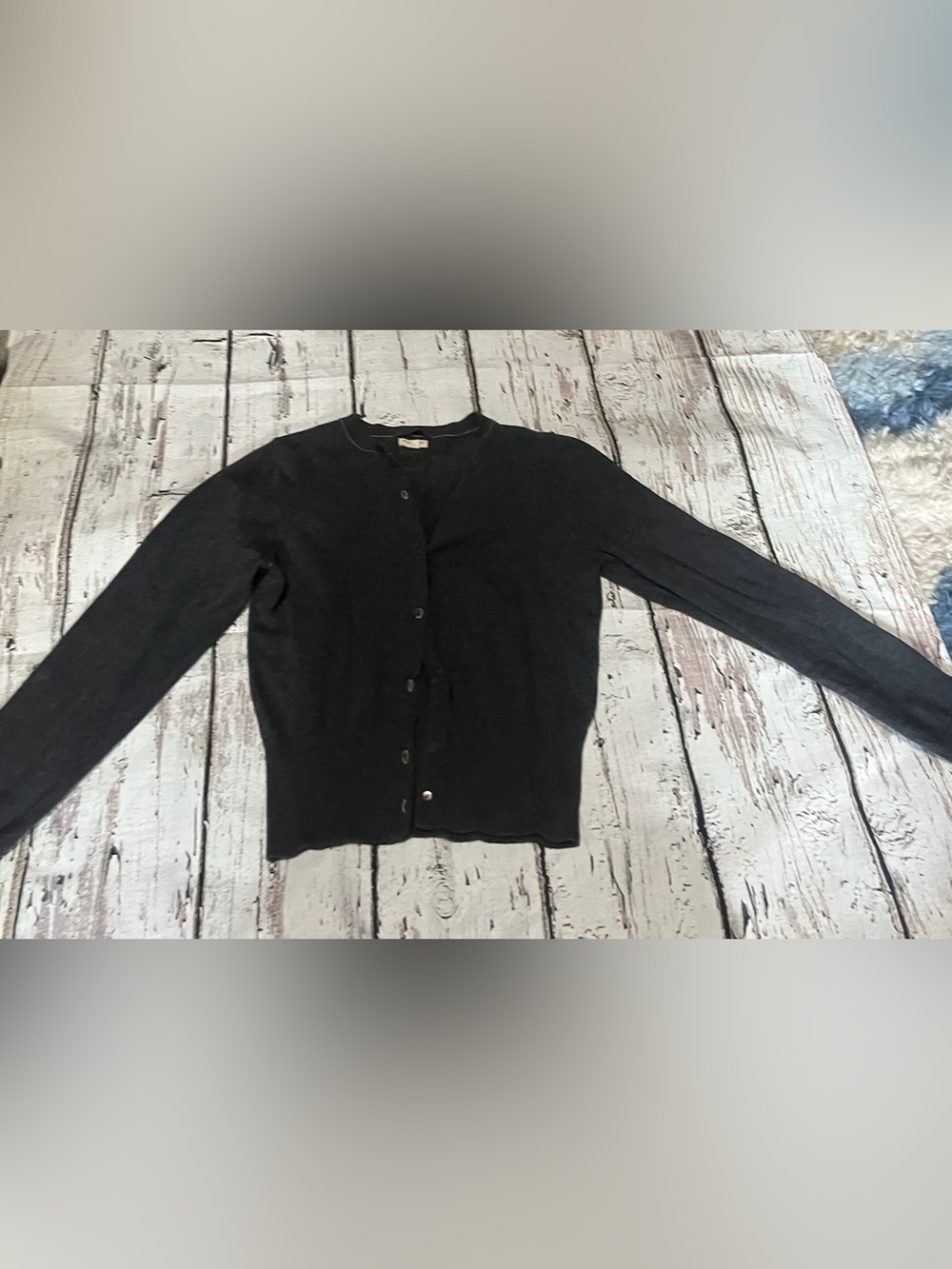 American Eagle Classic Dark Gray Women's Button-Front Cardigan Sweater